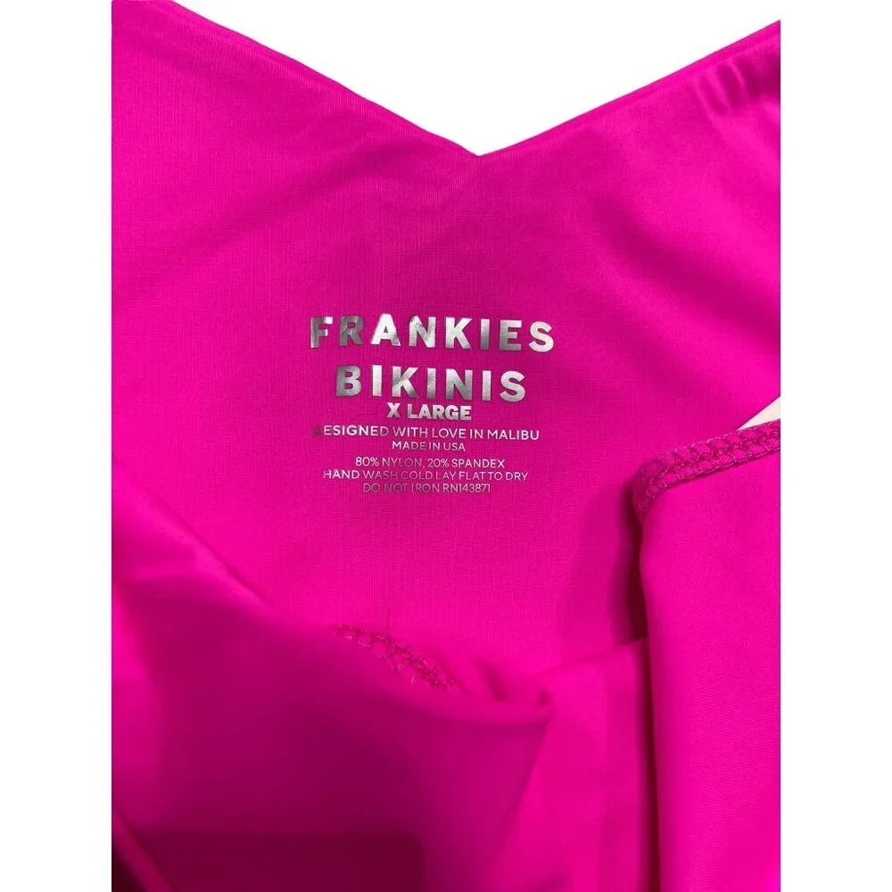 NWT Frankies Bikinis Enzo Cheeky Bikini Pink Bottom-sz XL
